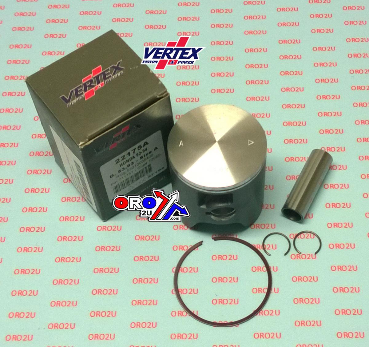 PISTON KIT HONDA RS125cc B 54.00mm, VERTEX 22175B GP 1-RING