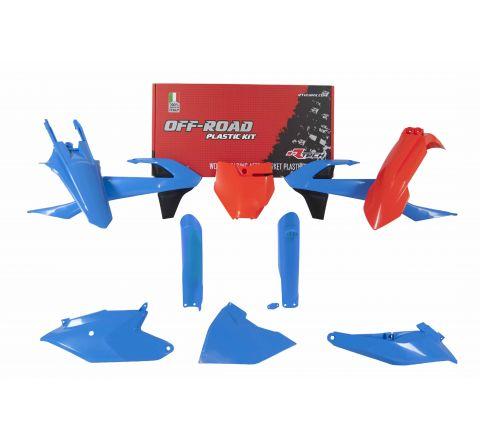 R-TECH BLUE/ORANGE PLASTIC KIT/6 KTM SX85 2018-2024, GAS GAS MC85 2021-2023