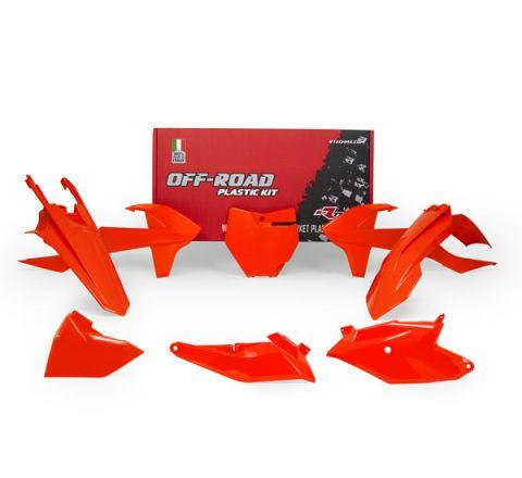 R-TECH NEON ORANGE PLASTIC KIT/6 KTM SX85 2018-2024, GAS GAS MC85 2021-2023