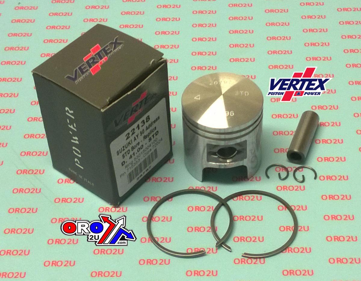 PISTON KIT VERTEX 42.00 SCOOTER, VERTEX 22138100 OS +1.00, APRILIA, SUZUKI 50cc