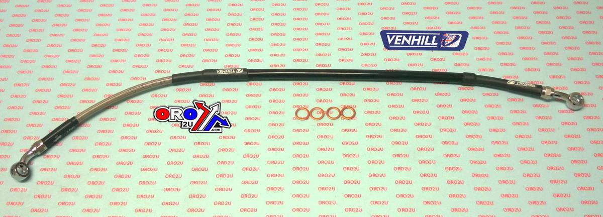 HOSE REAR BRAKE SILVER / BLACK KX85 12-23, VENHILL K02-2-006/P-CL, 43095-0670