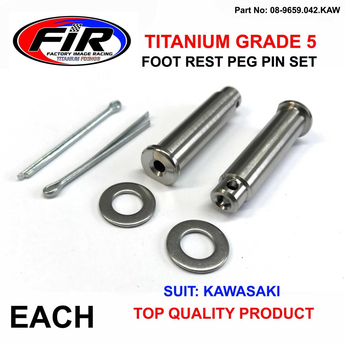 TITANIUM GR5 PEG PIN SET KAWASAKI, 92043-0074 / 42.00mm / FOOT PEG, 92040-31372