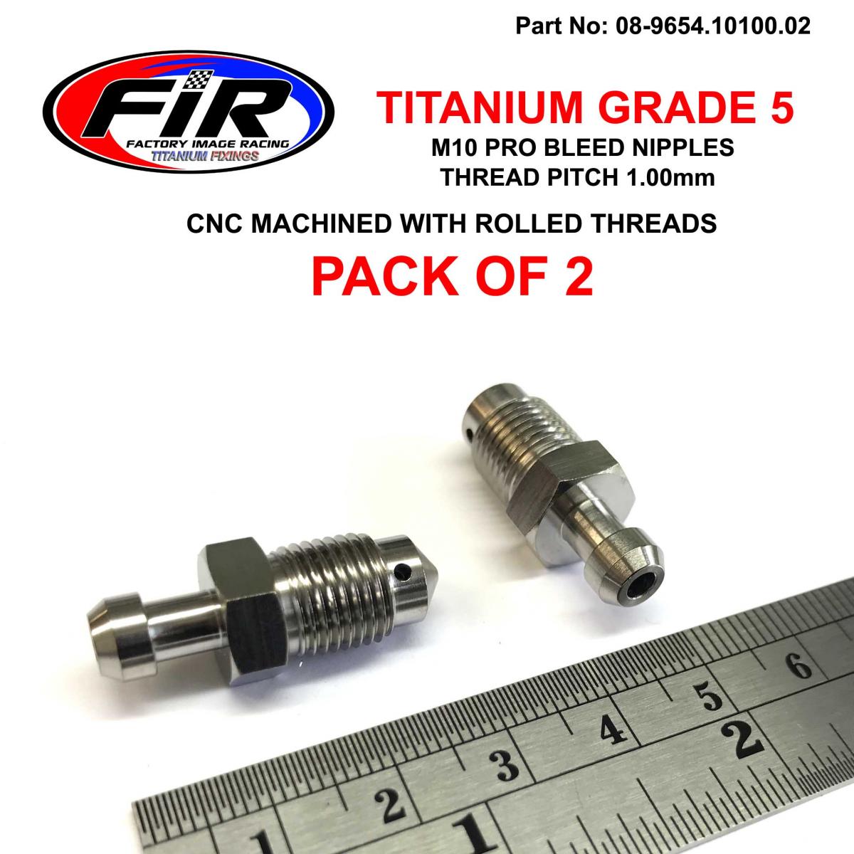 TITANIUM GR5 M10x1.00mm BLEED NIPPLE, PACK OF 2 / 60013020000 T2024905
