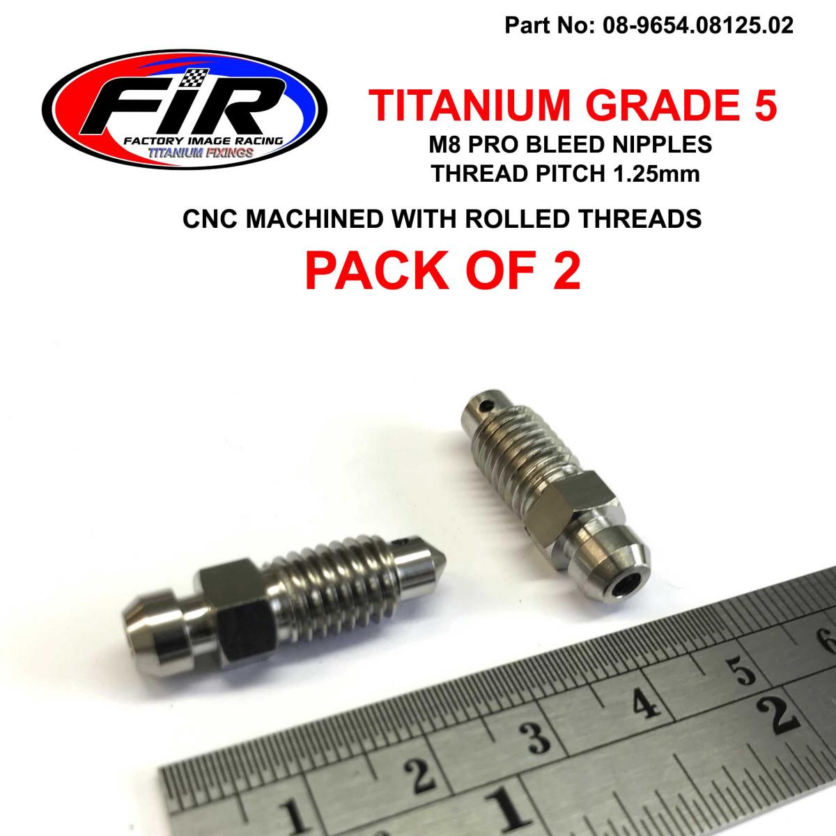 TITANIUM GR5 M8x1.25mm BLEED NIPPLE, PACK OF 2 / 43352-568-003, 36Y-W0048-00