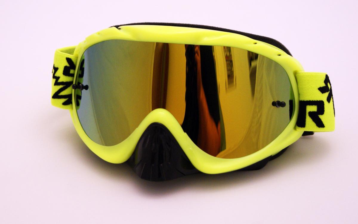 RNR HYBRID PSYCHO YEL MIRRORED LENS, PSYCHO YELLOW GOGGLE, GH61M