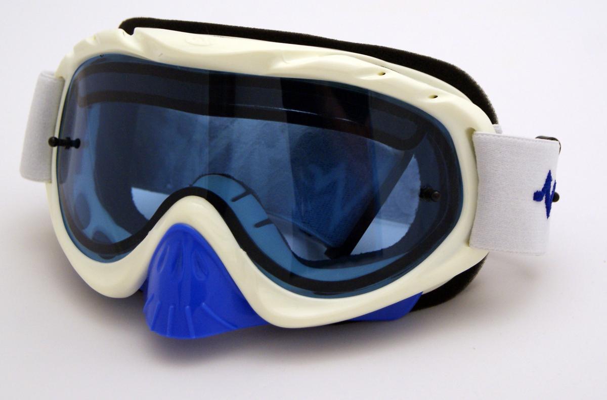 RNR HYBRID WHITE/BLUE VENTED LENS, WHITE/BLUE LIMITED EDITION GOGGLE, GH224D