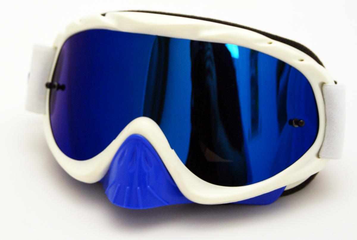 RNR HYBRID WHITE/BLUE MIRRORED LENS, WHITE/BLUE LIMITED EDITION GOGGLE, GH224M