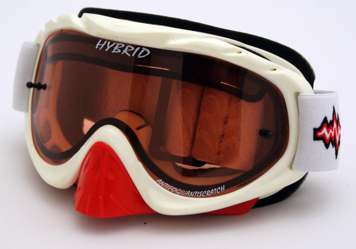 RNR HYBRID WHITE/RED VENTED LENS, WHITE/RED LIMITED EDITION GOGGLE, GH225DV