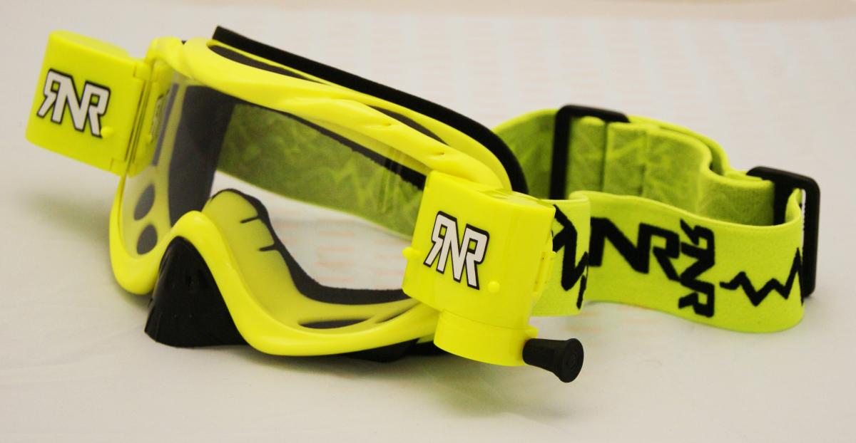 RNR HYBRID FULLY LOADED ROLL OFF, NEON YELLOW GOGGLE, GH68, ROLL & TEAR OFF