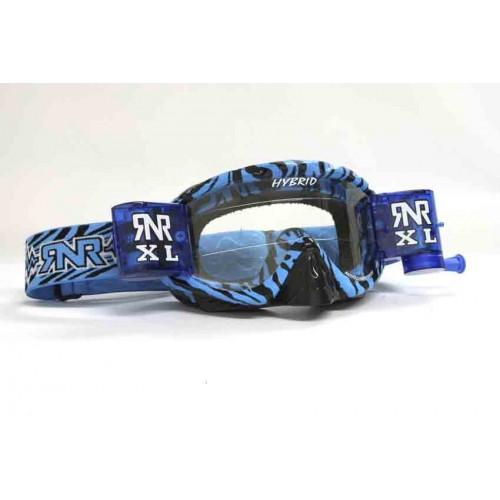RNR HYBRID XL ROLL & TEAR OFF, WILD BLUE & BLACK GOGGLE, 36MM ROLL OFF, GH364XL