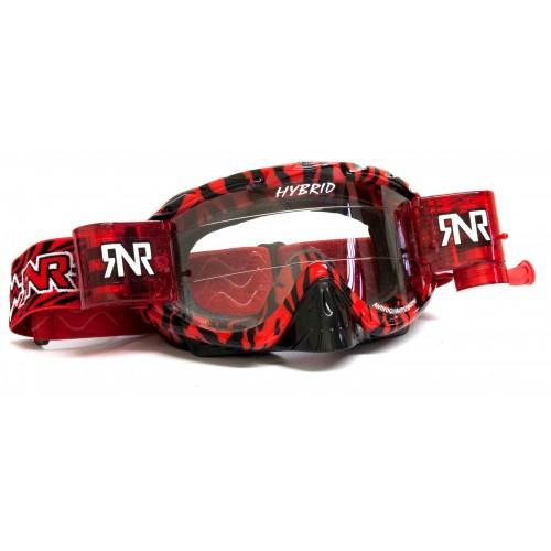 RNR HYBRID WILD RD/BK FULLY LOADED ROLL OFF, WILD RED & BLACK GOGGLE, GH365