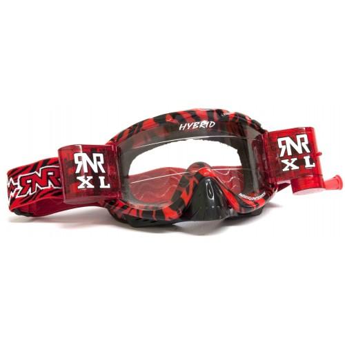 RNR HYBRID  XL ROLL & TEAR OFF, WILD RED & BLACK GOGGLE, 36MM ROLL OFF, GH365XL