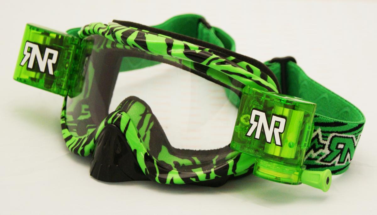 RNR HYBRID WILD GN/BK FULLY LOADED ROLL OFF, WILD GREEN & BLACK GOGGLE, GH367