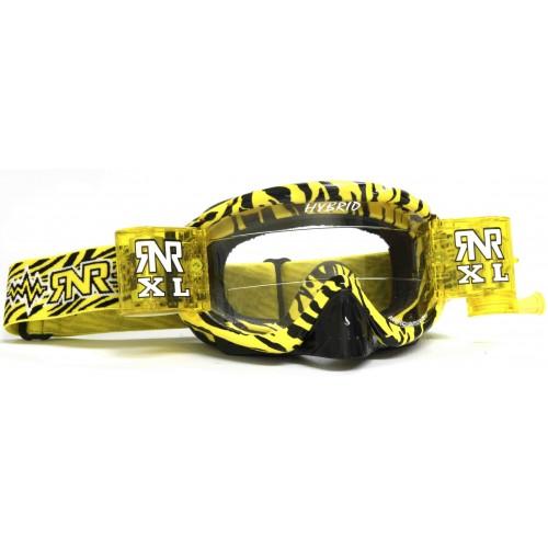 RNR HYBRID XL ROLL & TEAR OFF, WILD YELLOW & BLACK GOGGLE, 36MM ROLL OFF GH368XL