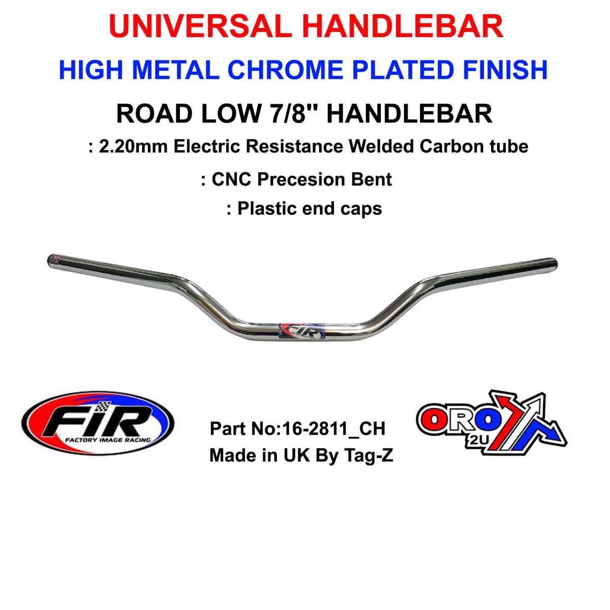 ROAD LOW HANDLEBAR 7/8'', METAL CHROME PLATED FINISH, REN REF : 754-01
