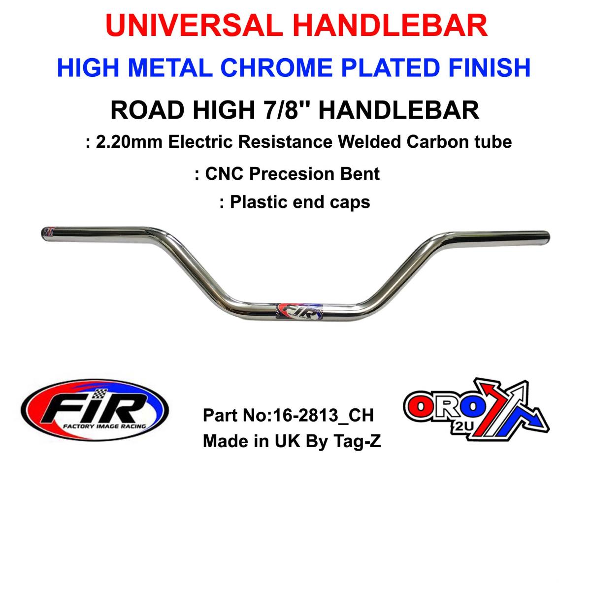 ROAD HIGH HANDLEBAR 7/8'', METAL CHROME PLATED FINISH, REN REF : 756-01