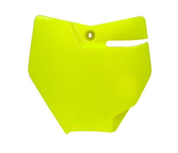 R-TECH NEON YELLOW FRONT NUMBER PLATE KTM SX85 2018-2024, GAS GAS MC85 2021-2024