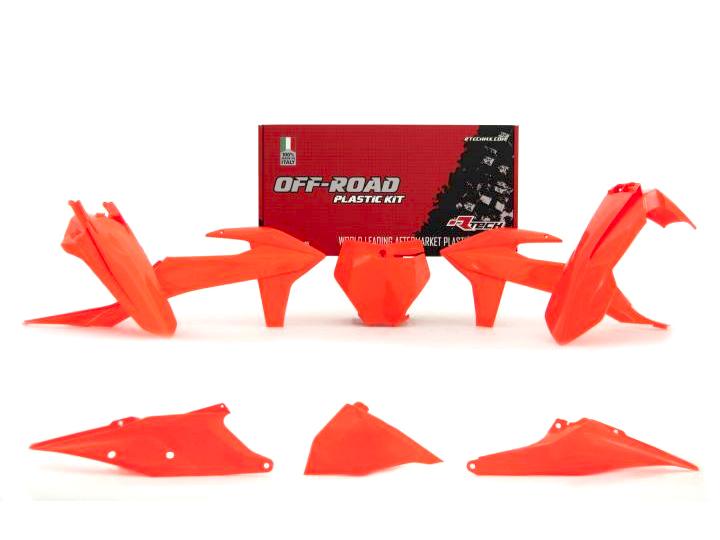 R-TECH NEON ORANNGE PLASTIC KIT/6 KTM SX/SX-F/XC/XC-F 2019-2022