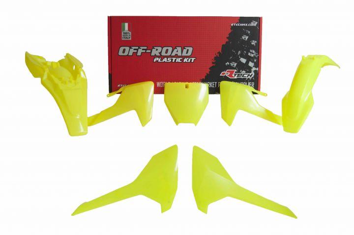 R-TECH NEON YELLOW PLASTIC KIT/5 HUSQVARNA TC65 2017-2023
