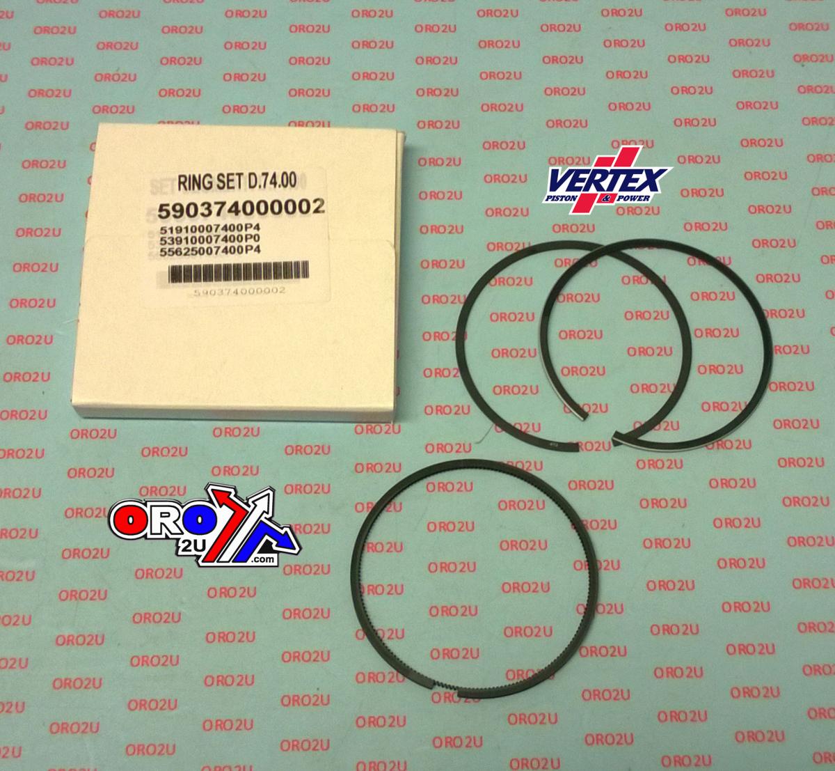 VERTEX PISTON RING 74mm KYMCO 250 ATV/UTV 2003-2006