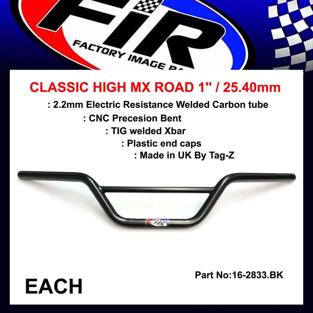 CLASSIC HIGH MX ROAD 1'' / 25.40mm, MATT BLACK/HANDLEBAR X BAR SAMES AS 16-2904