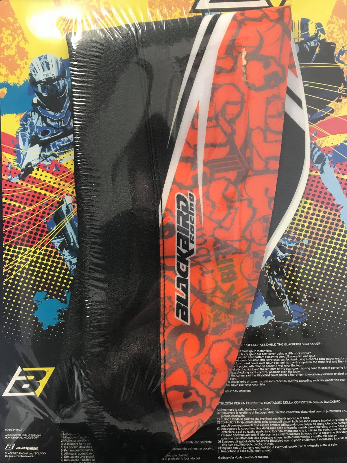 BLACKBIRD TRIBAL ORG/BK SEAT COVER KTM EXC150-300 08-11, SX/SX-F125-450 07-10