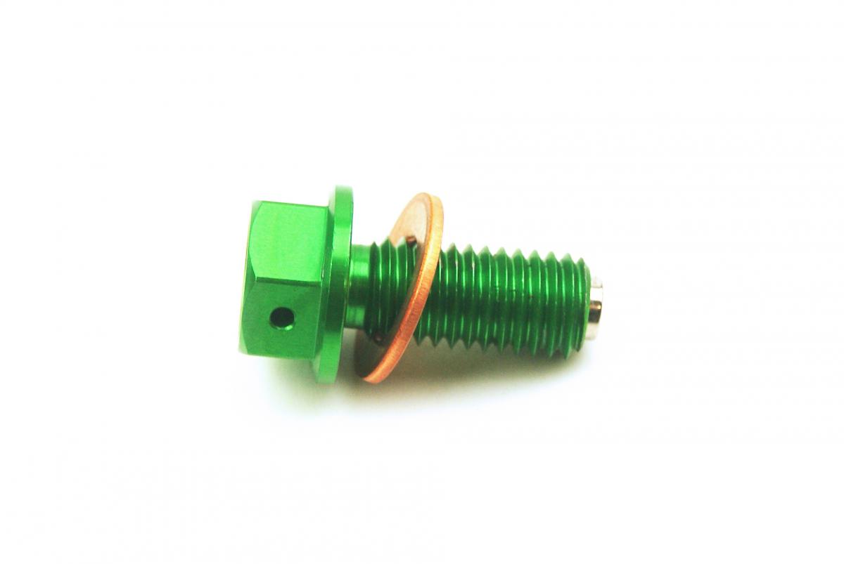 MAGNETIC OIL DRAIN PLUG M10x1.50, KX 450 F KLX 450 R, GREEN