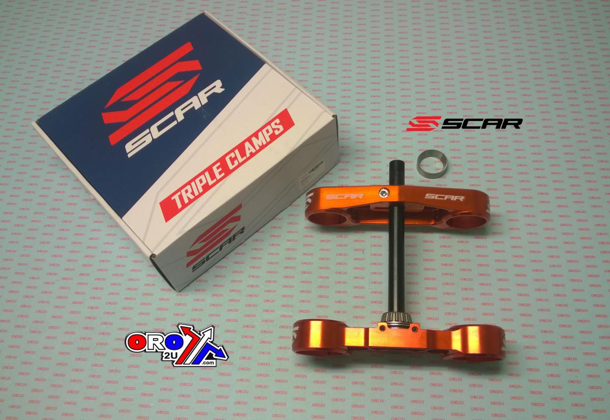 TRIPLE CLAMPS 16 ORANGE SX85 04-19, OFFSET 16mm SCAR S5416OR