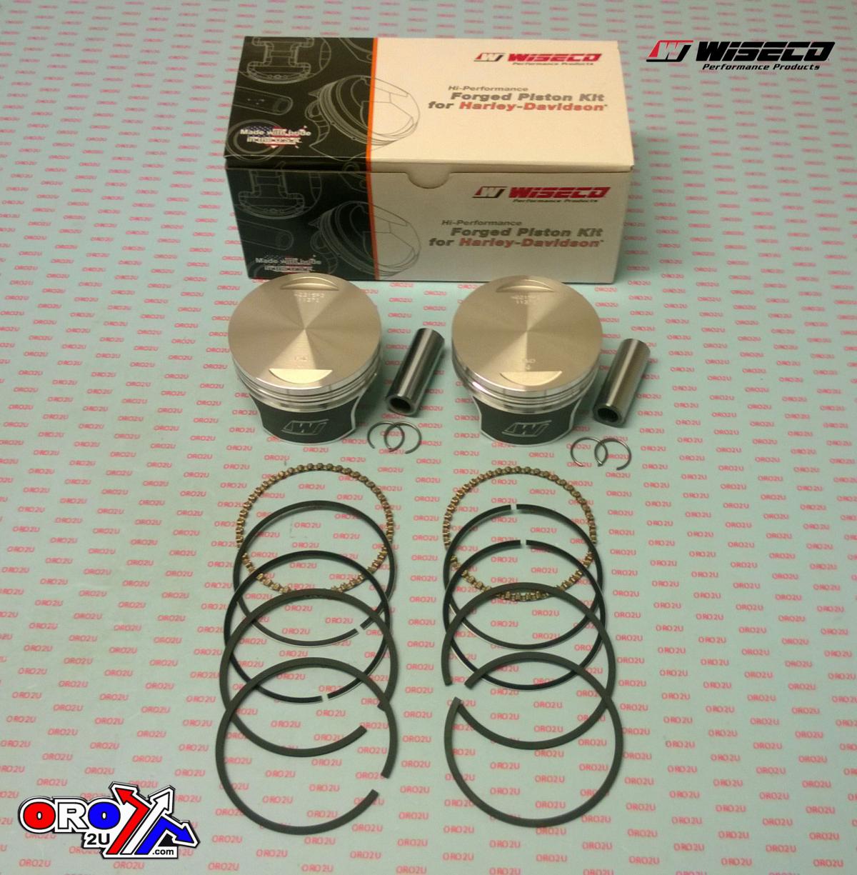 WISECO 3.4955" PISTON KIT  P1, HARLEY DAVIDSON 1340 EVO 85-99 Flat Top 8.5.:1 CR