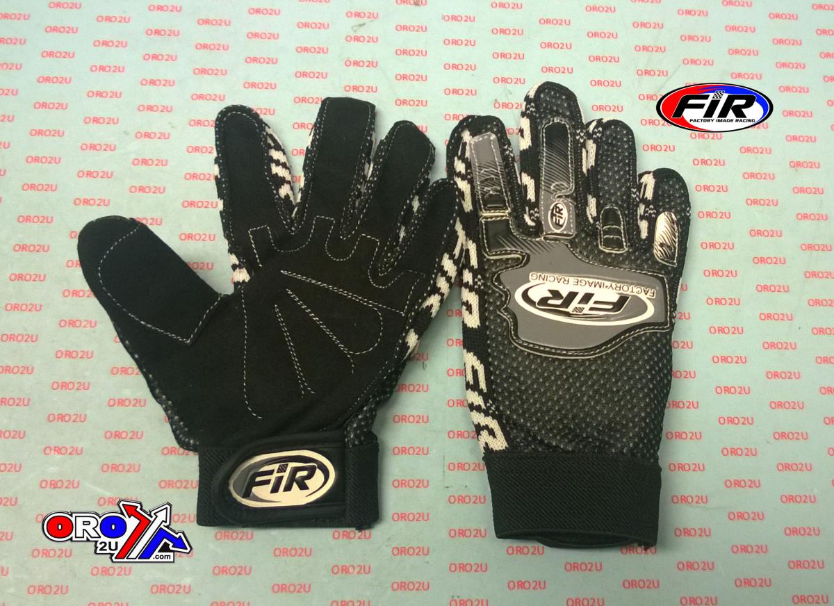 FIR BLACK YOUTH MX GLOVES, Size 4
