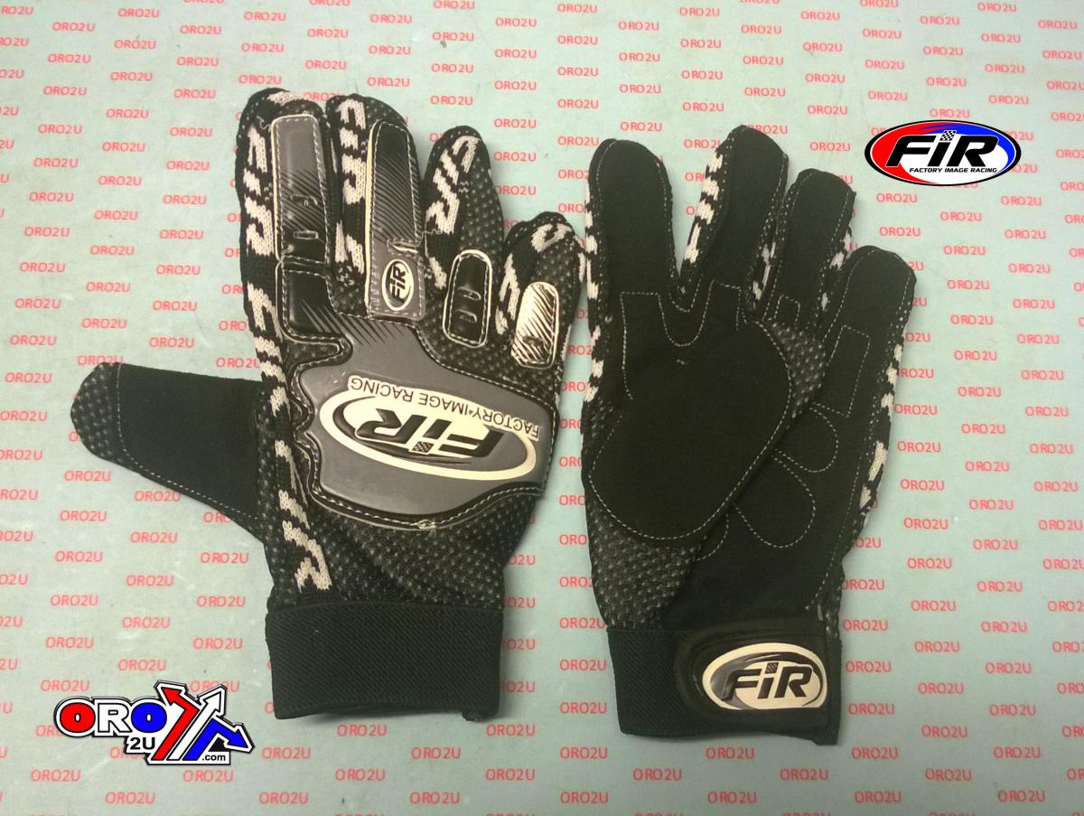 FIR BLACK YOUTH MX GLOVES, Size 6