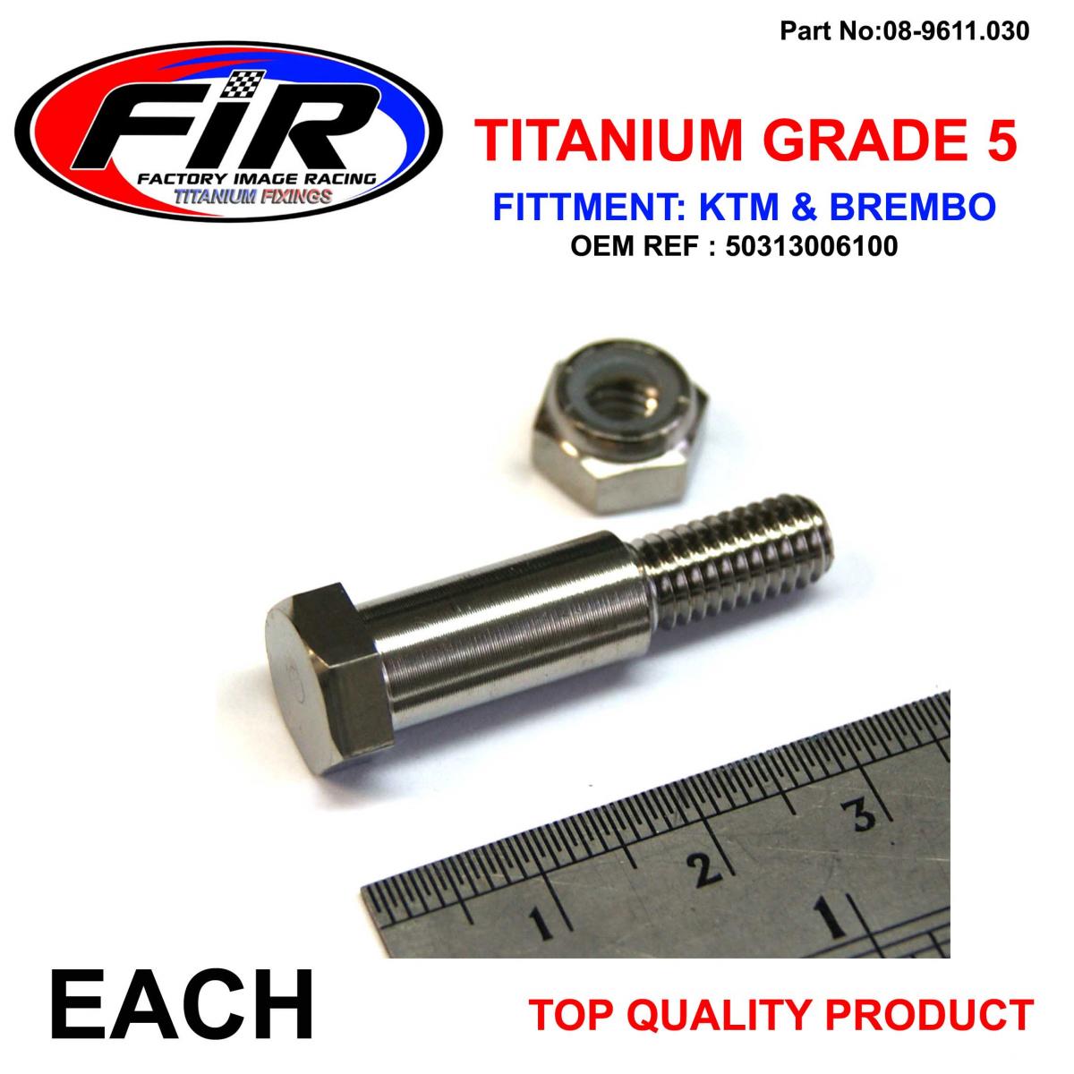 TITANIUM GR5 BRAKE LEVER PIVOT BOLT KIT KTM, BREMBO 50313006100 2001>2012