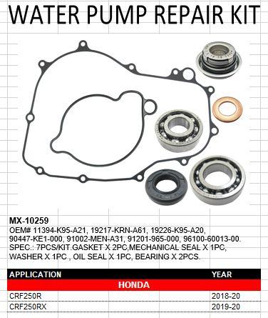 PSYCHIC WATER PUMP GASKET KIT CRF250R 2018-2025, CRF250RX 2019-2025