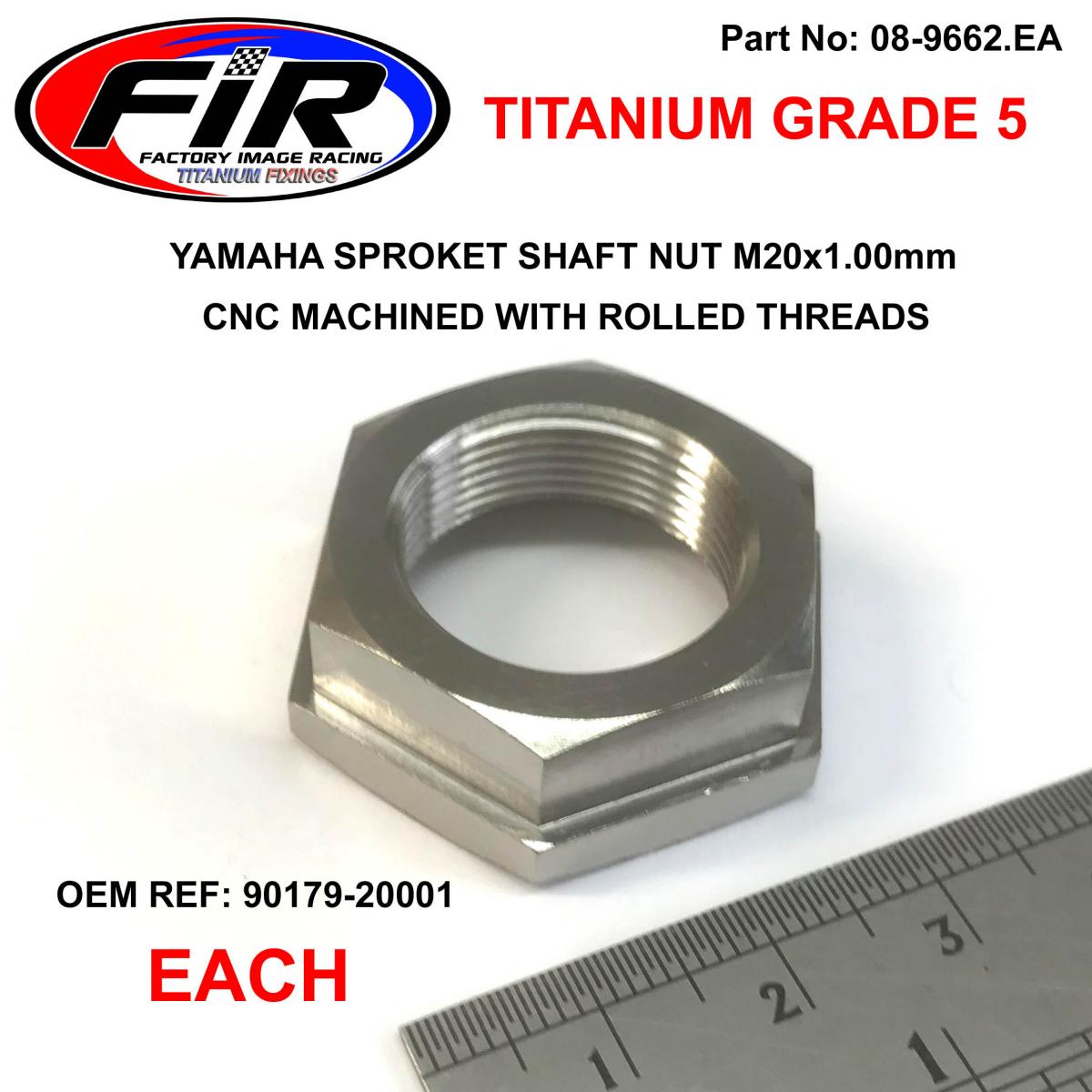 SPROKET SHAFT NUT M20X1.00mm, TITANIUM GR5 / EACH / YAM YZF,WRF,YFZ 450