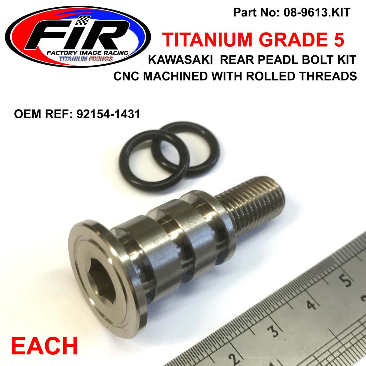 KAWASAKI GR5 REAR BRAKE PEDAL BOLT KIT, TITANIUM, KLX140 17-23