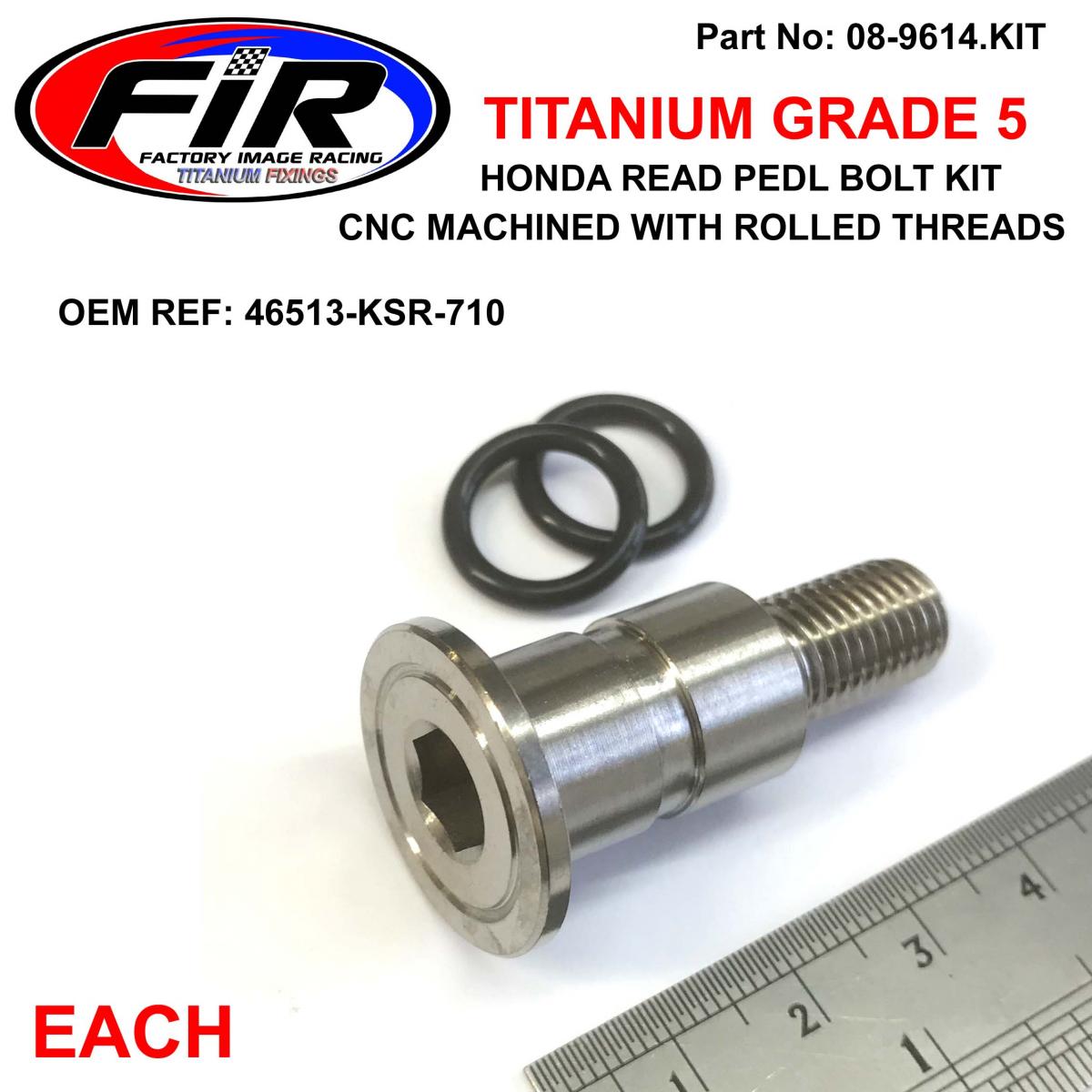 HONDA GR5 REAR BRAKE PEDAL PIVOT BOLT KIT, TITANIUM, CRF150 07-22