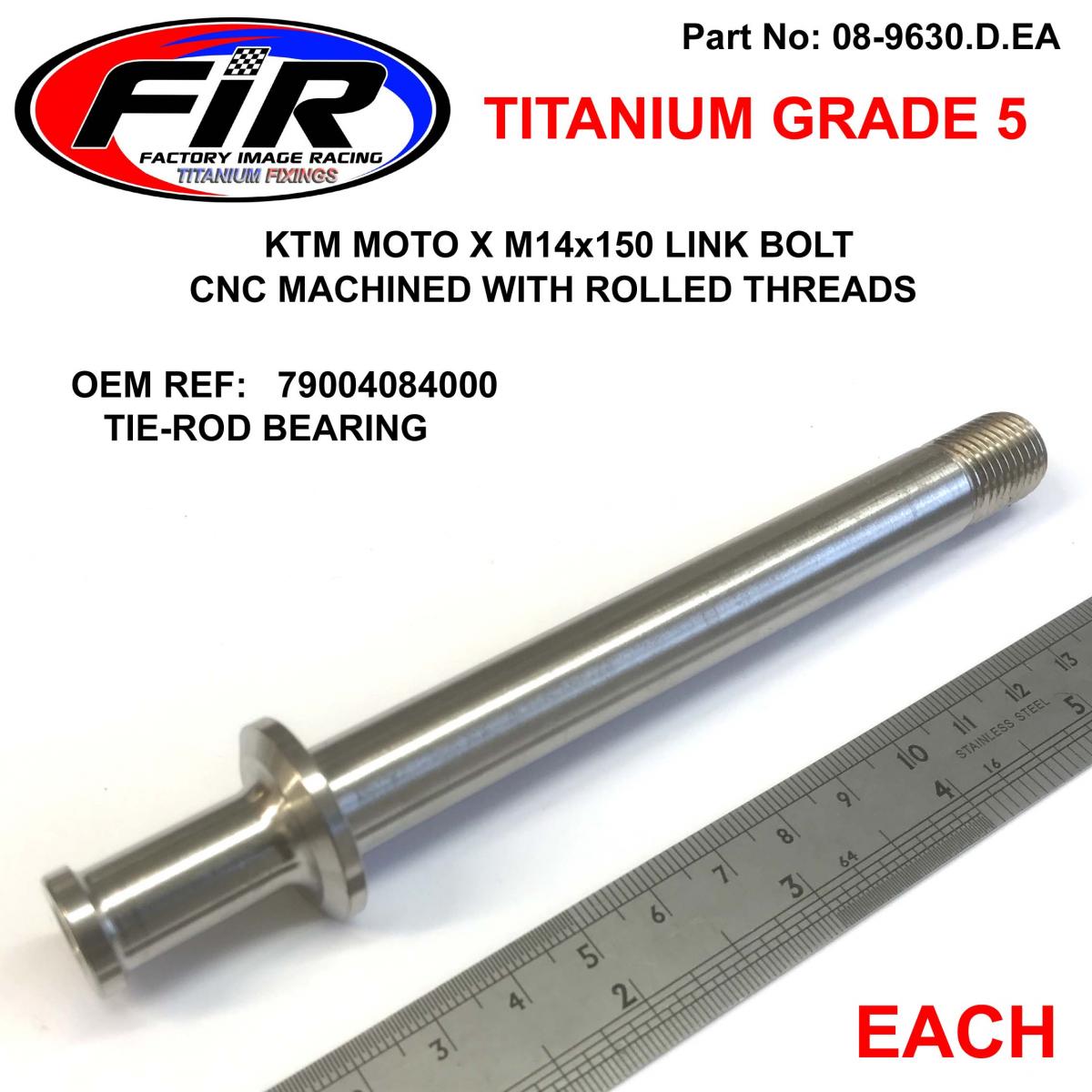 TITANIUM GR5 M14x150 LINKAGE BOLT, EACH / KTM HUS 79004084000,  TIE-ROD BEARING