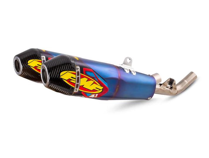 19-20 CRF450R/RX DUAL TITANIUM, FMF 041575 ANODIZED MUFFLER, CARBON CAP