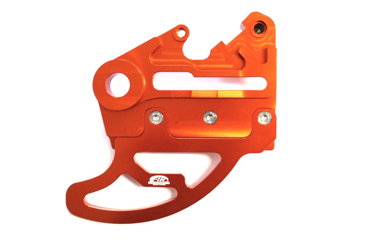 FIR ORANGE REAR DISC GUARD W/CALIPER MOUNT KTM/HUSQVARNA ENDURO 17-21