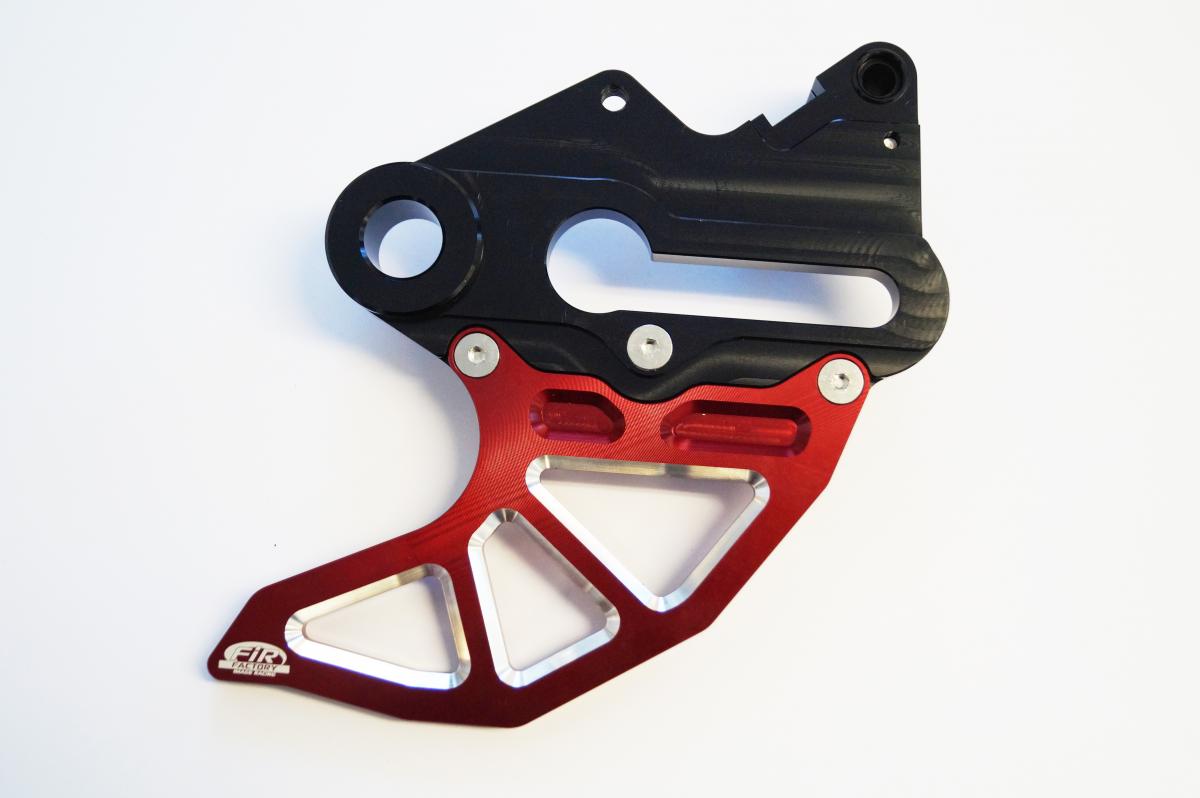 FIR BLK/RED REAR DISC GUARD W/CALIPER MOUNT GAS GAS EC/XC 250/300 2018-2019