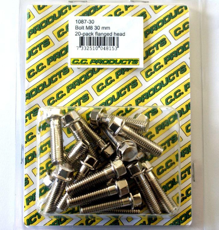 BOLTS M8 x 30mm FLANGED