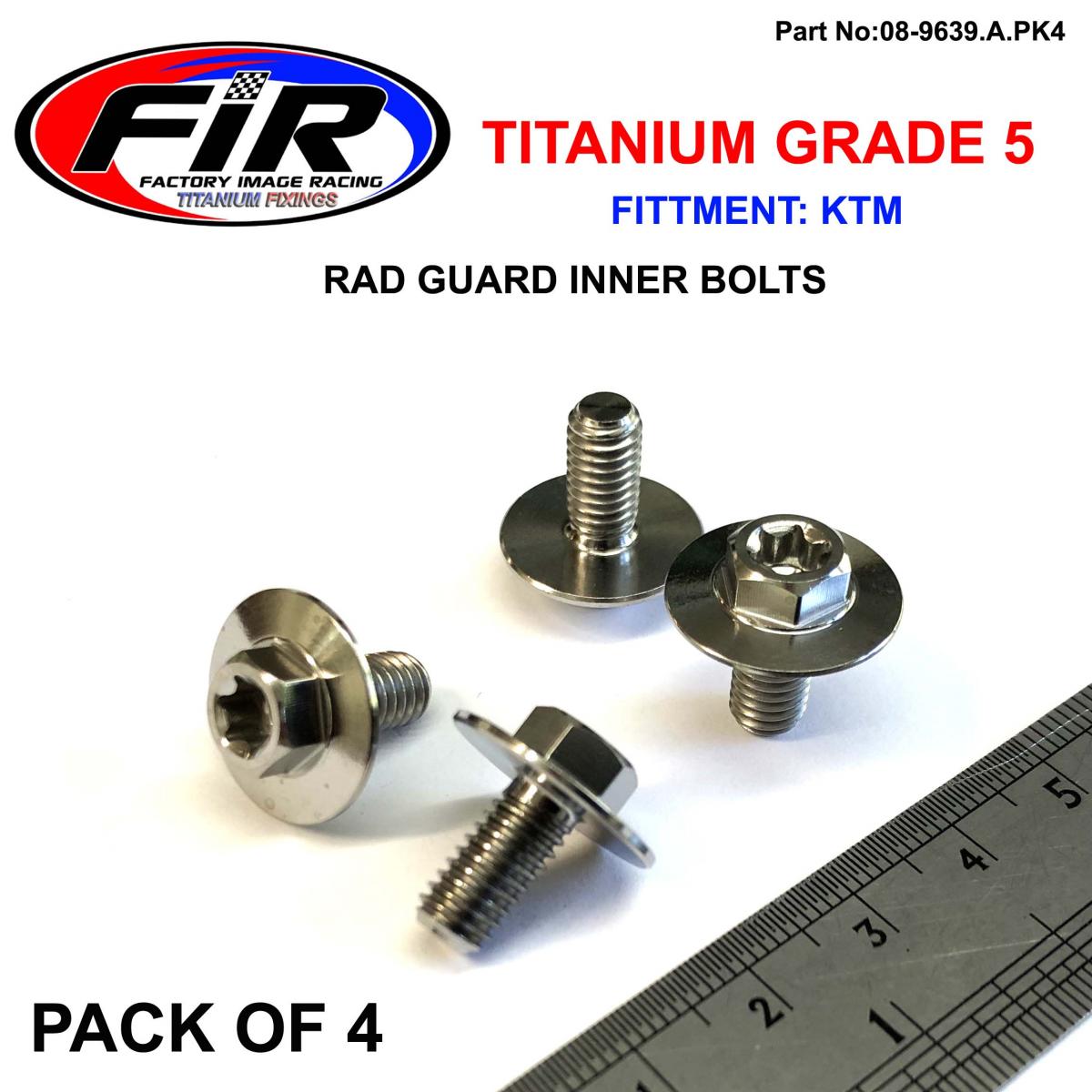 GR5 KTM RAD GUARD INNER BOLTS PK4 TITANIUM, SX EXC SXF EXCF 16-2020, 0024060123