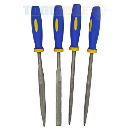4PC PORTING / WARDING FILE SET, QUALITY BEARING STEEL / 6'', KDPWW086