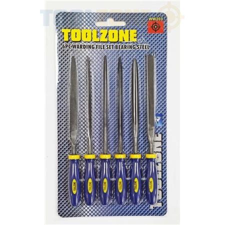 6PC PORTING / WARDING FILE SET, QUALITY BEARING STEEL / 175mm, KDPWW203