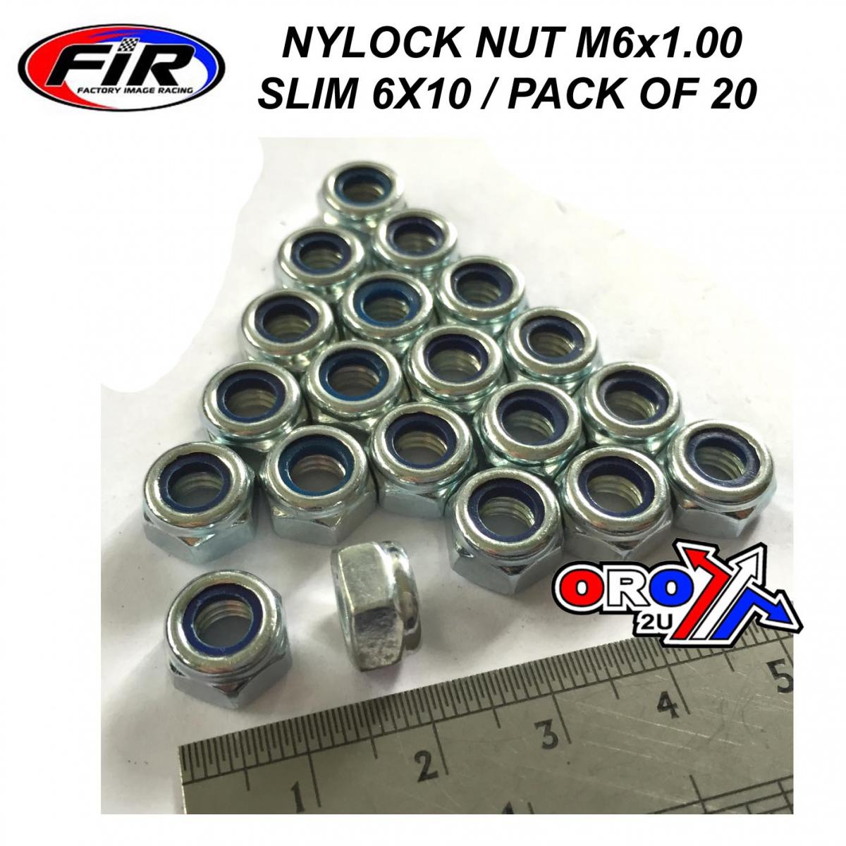 NYLOCK M6 NUT PACK/20 SLIM 6X10mm
