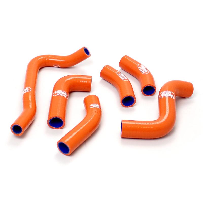 SAMCO HOSE KIT KTM 400-520 1999-2002, 6 PIECE KIT, ORANGE, KTM-28 OR