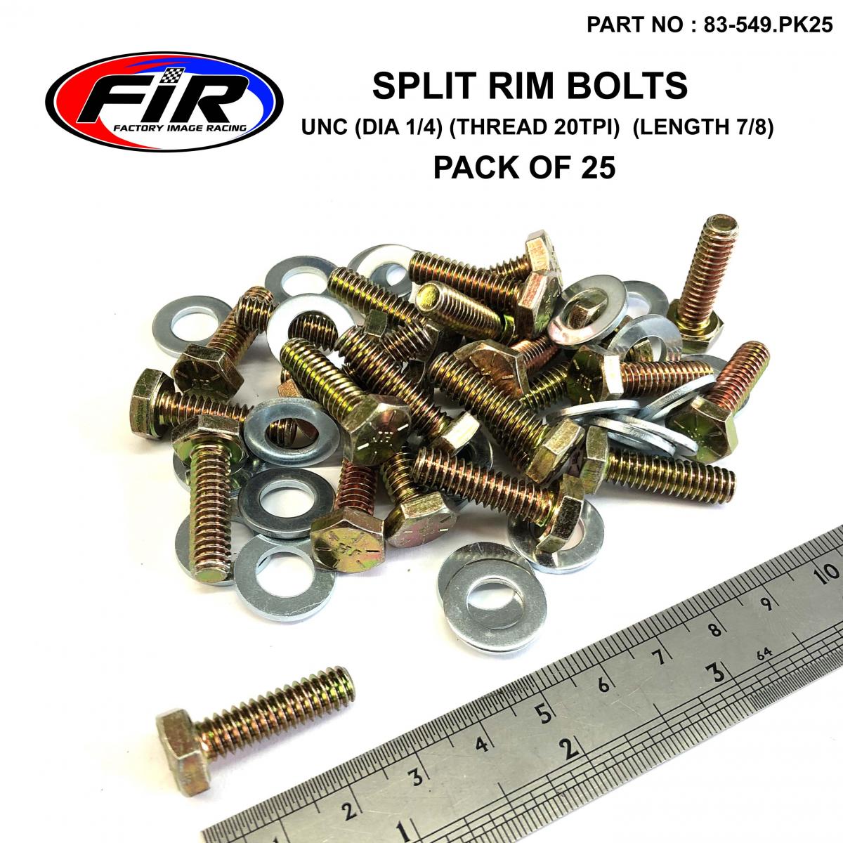 BEAD LOCK BOLTS UNC 1/4-20TPI 7/8, PACK OF 25SPLIT RIM, IMPERIAL