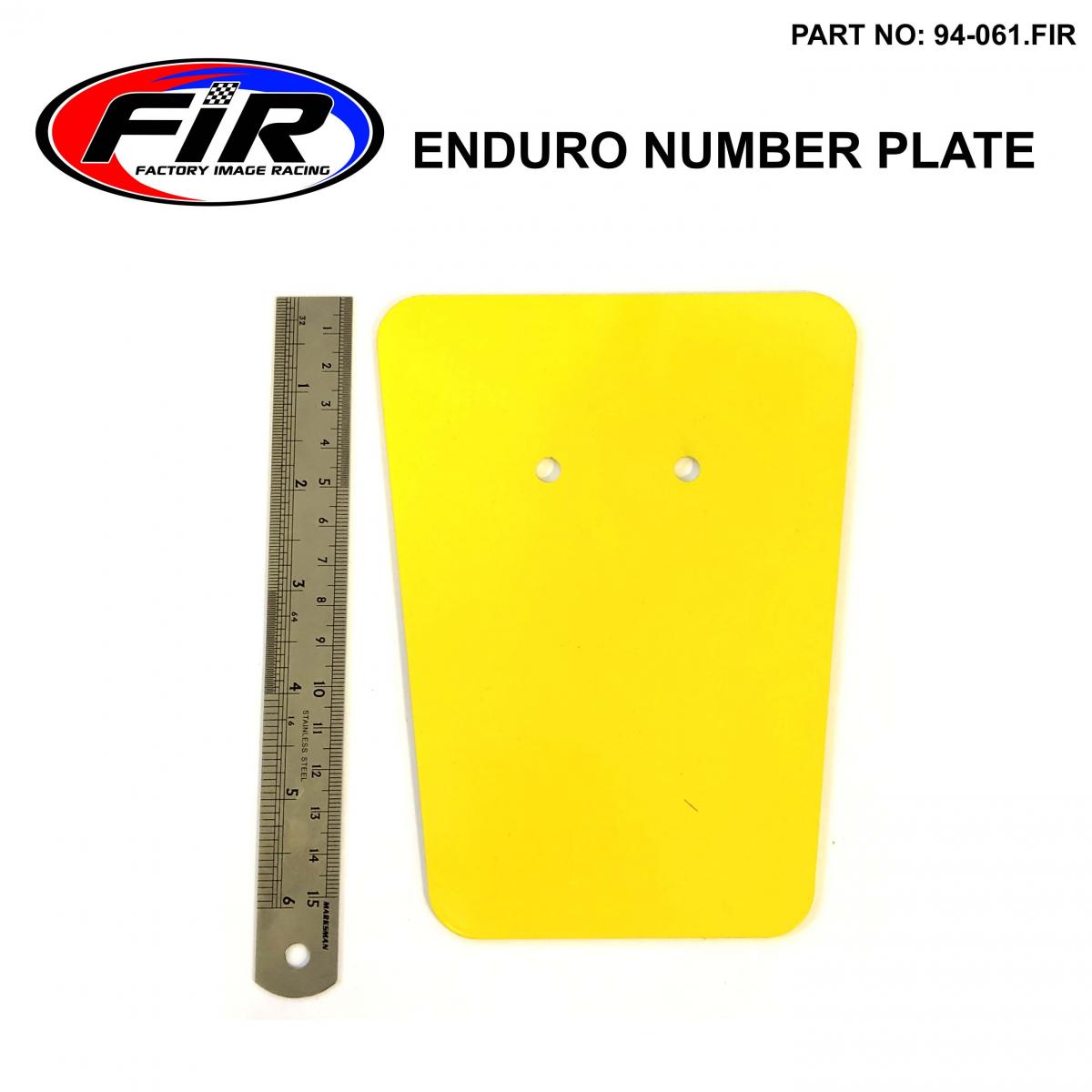 ENDURO ALLOY SMALL NUMBER PLATE, POWDERCOATED YELLOW